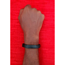Black Leather Engravable Bracelet
