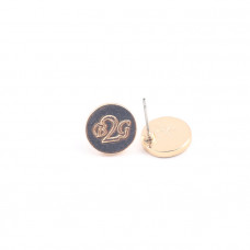 B2G Signature Round Stud Earrings in Gold