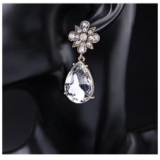 Bold Oval Crystal Drop Earrings