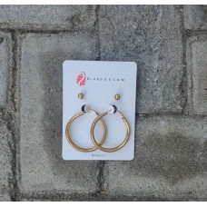 Hoop ET Stud Earrings-Gold