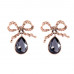 Black Oval Bow Crypty Earrings
