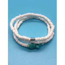 Mini Snow White Turquoise Bead Bracelet Set