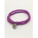  Mini Neon Purple Bead Bracelet Set