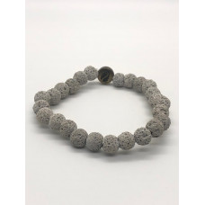 Pewter Grey Lava Bead Bracelet