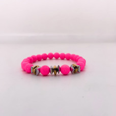 Hot Pink Skittle HC Lava Bead Bracelet 
