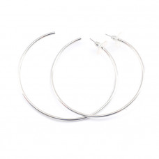 B2G Signature Medium Hoop Earrings in Silver