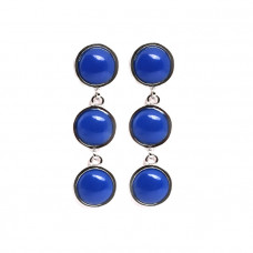 B2G Signature Cobalt Blue Tripple Drop Burst Earrings