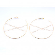 B2G Signature Large Hoopla Chain Earrings in Gold