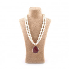 B2G Signature Brown Agate Pearl Bloom Long Necklace