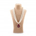 B2G Signature Brown Agate Pearl Bloom Long Necklace