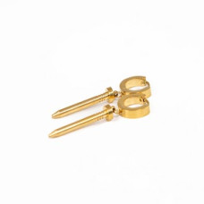 Hanging Bullet Gold Stainless Steel Earrings