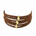 Brown Layered Tweed Choker Necklace