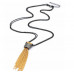 Long Length Gold Tassel Pendant Necklace