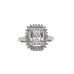 Radiant Crown Sterling Silver Engagement Ring