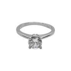 Pave Promise Silver Engagement Ring