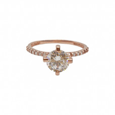 Pave Single Rose Gold Engagement Ring