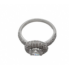Halo Spark Silver Engagement Ring