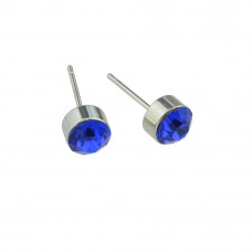 Blue stone cylinder stud Earring