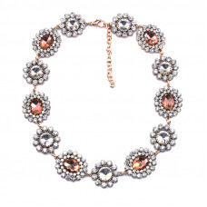 Peach Crystal Colar Necklace