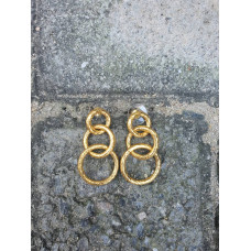 Gold Circle Linked Drop Earring