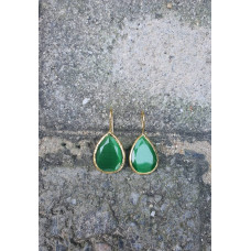Precious Green Stone Hook Earring