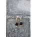 Gold Hook With Precious Purple Stone Earring