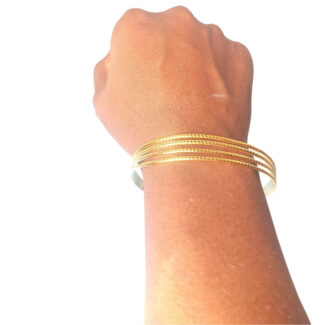 Silvre Curve Gold Stainless Steel Bangle