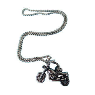 Barbarian Bike Antique Pendant Long Necklace