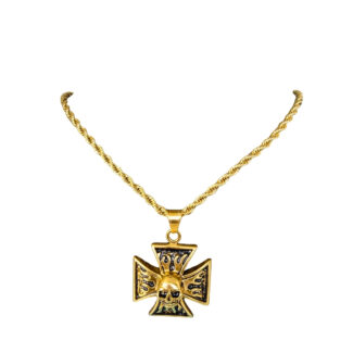 Savage Bond Cross Gold Long Necklace