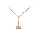 Rune Lock Dome Gold Long Necklace