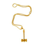 Rune Lock Dome Gold Long Necklace