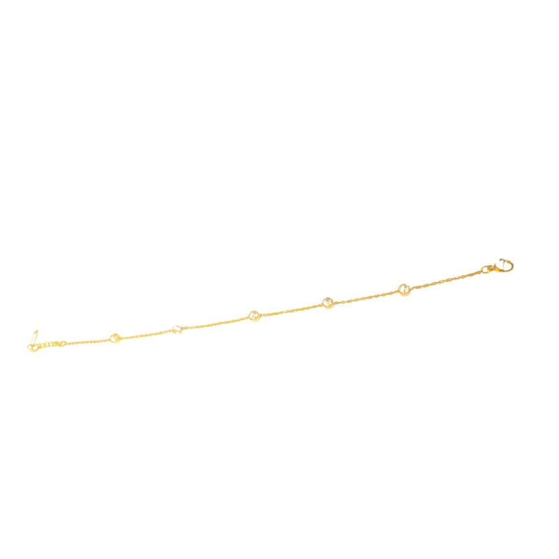 Zinx Stone Gold Stainless Steel Anklet
