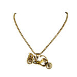 Barbarian Bike Gold Long Necklace