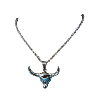 Corebar Horns Silver Long Necklace