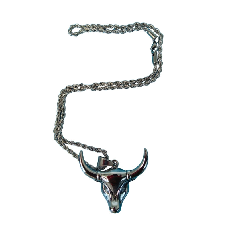 Corebar Horns Silver Long Necklace