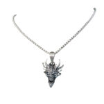 Panther Clasp Antique Pendant Long Necklace