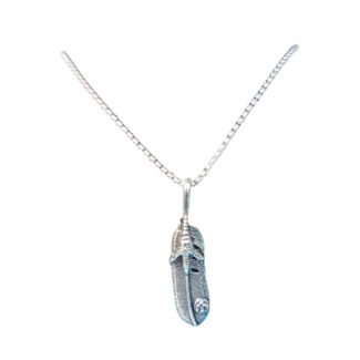 Falcon Edge Feather Antique Long Necklace
