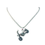 Barbarian Bike Antique Pendant Long Necklace