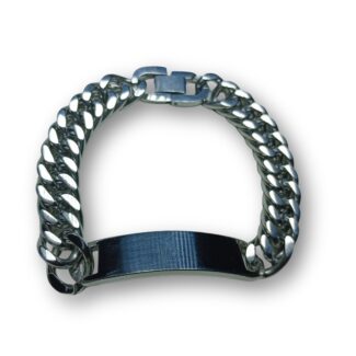 Terra Bold Engravable Silver Stainless Steel Bracelet