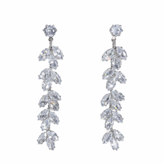 NSS - Soiree Long Silver Earrings